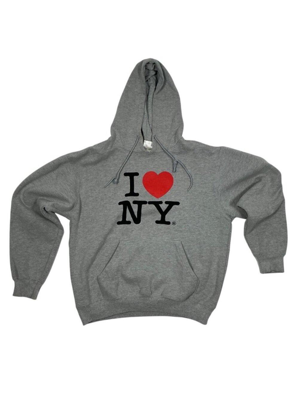 I Love New York Women’s Gray NYC Graphic Hoodie Sweatshirt | Cotton Blend | Size